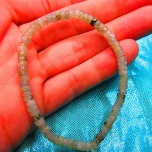 Labradorite 4mm Heishi 7" Stretchy Gemstone Bracelet